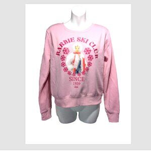 NWOT Barbie Ski Club Pink Sweatshirt Juniors Medium